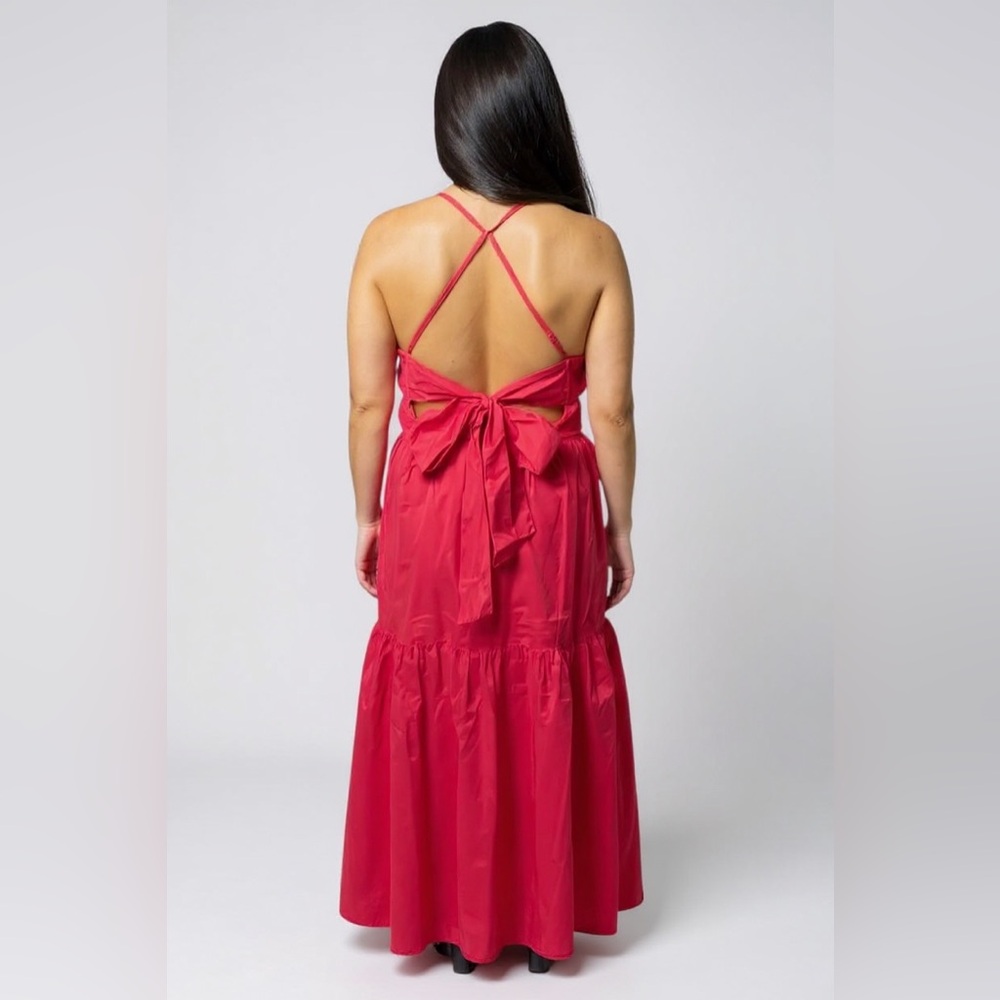 Eloise Poplin Tie Back Midi Dress - Picture 7 of 9